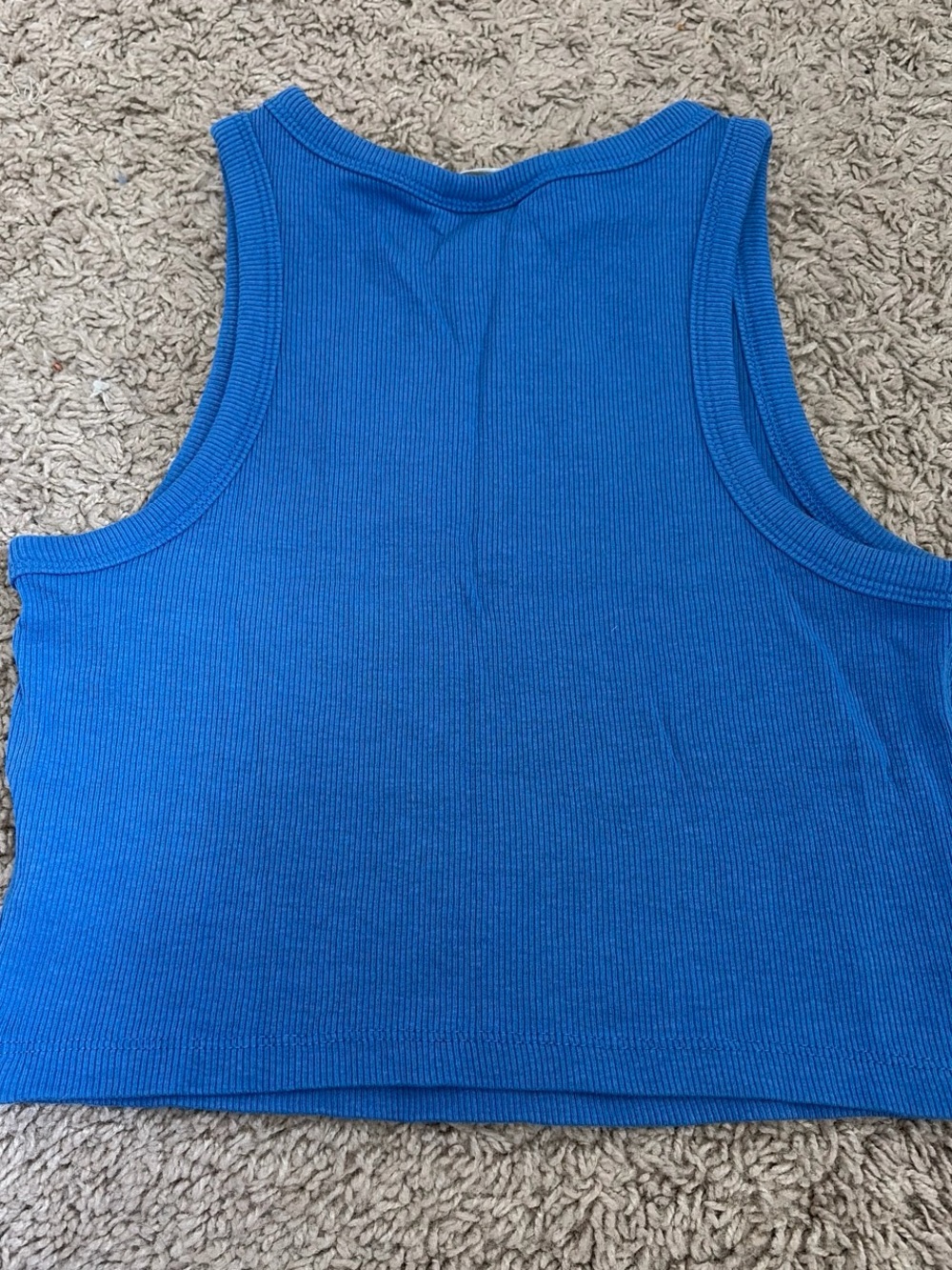 Bright Blue Ribbed Tank Top - Picture 3 of 3